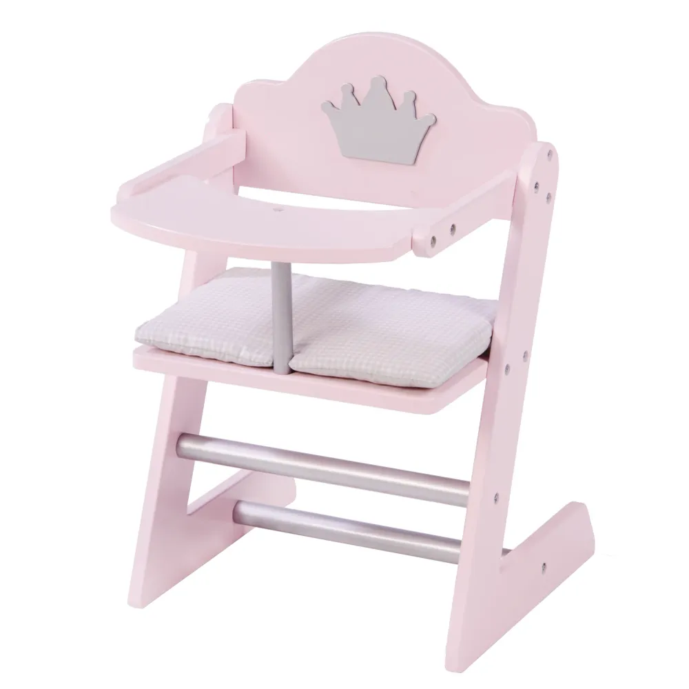 Puppenhochstuhl 'Prinzessin Sophie', für Puppen & Babypuppen, rosa/silber mit Krone pour Robinet de Cuisine