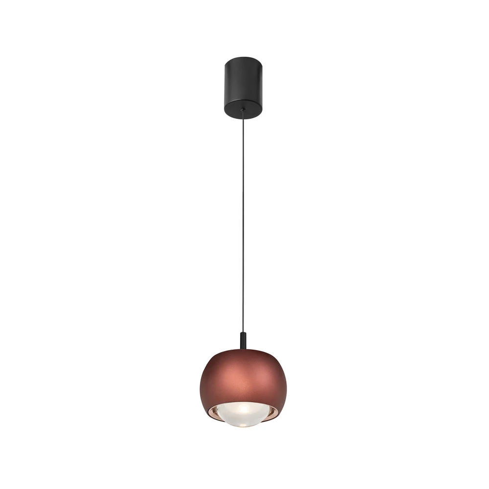 Suspension LED Roller, café, hauteur réglable, lentille en verre | Garantie 2 Ans