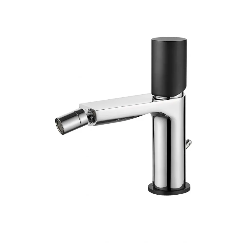 Crémaillère Robinet de bidet chromé et noir Tube