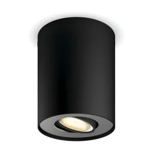 Plafonnier Blanc pur Ambiance Pillar Simple GU10 Hue Noir avec fixation invisible