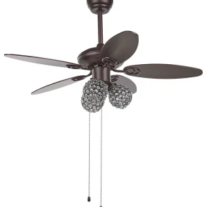 Éclairage LED Intégré Ventilateur de plafond marron avec lampe HEILONG