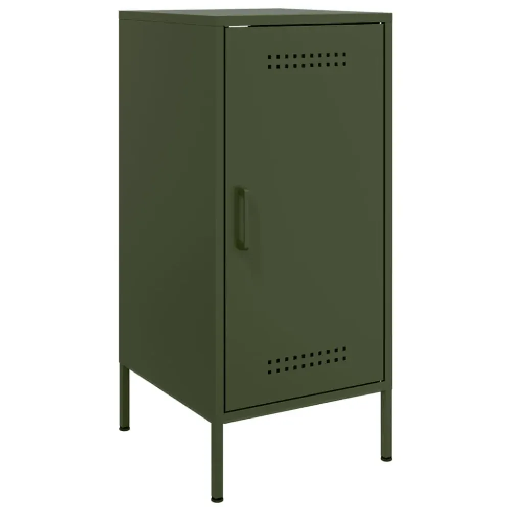 Buffet bahut commode armoire meuble de rangement organisateur cuisine salle de séjour salon olive 36 x 39 x 79 cm acier ve...
